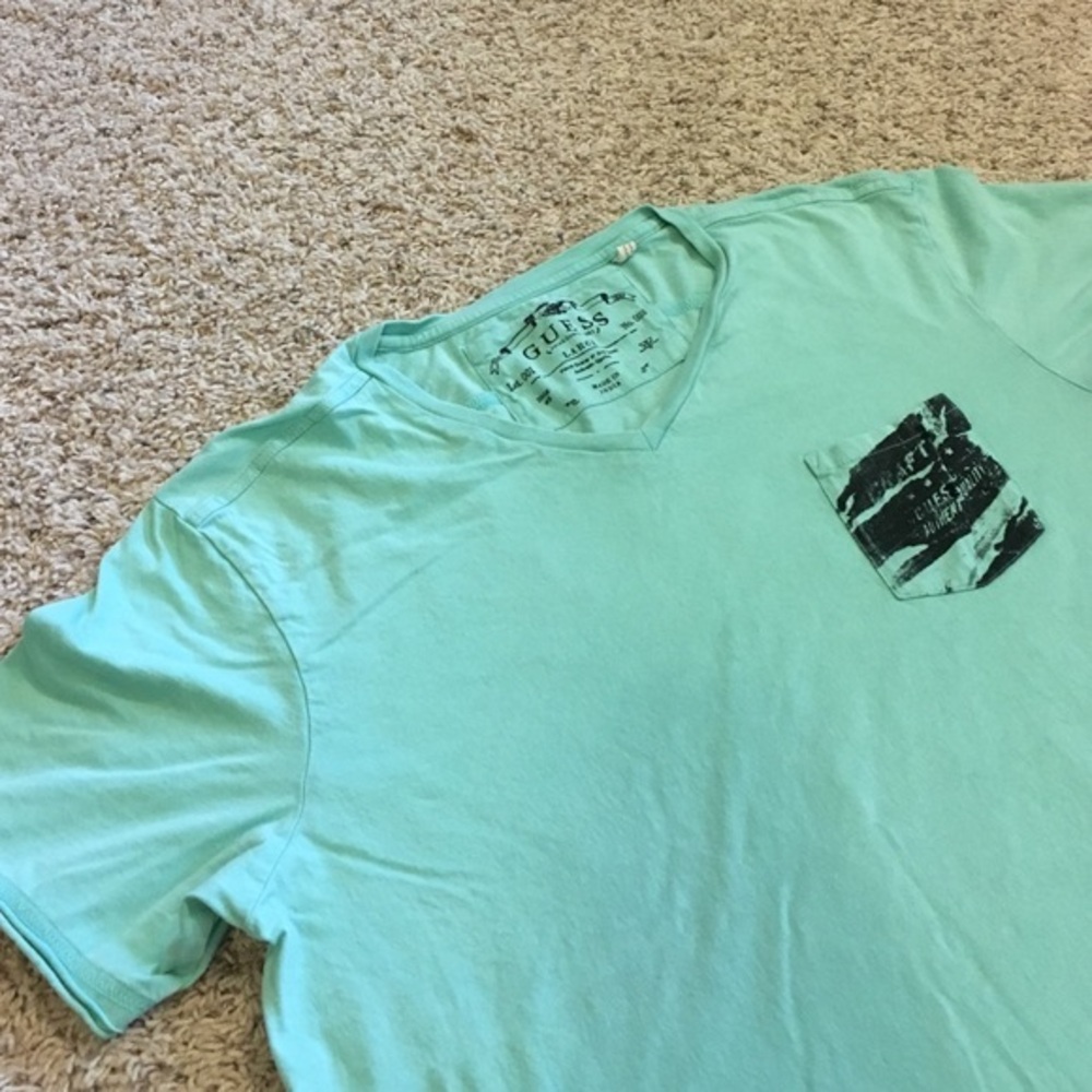Guess sea foam green v neck
